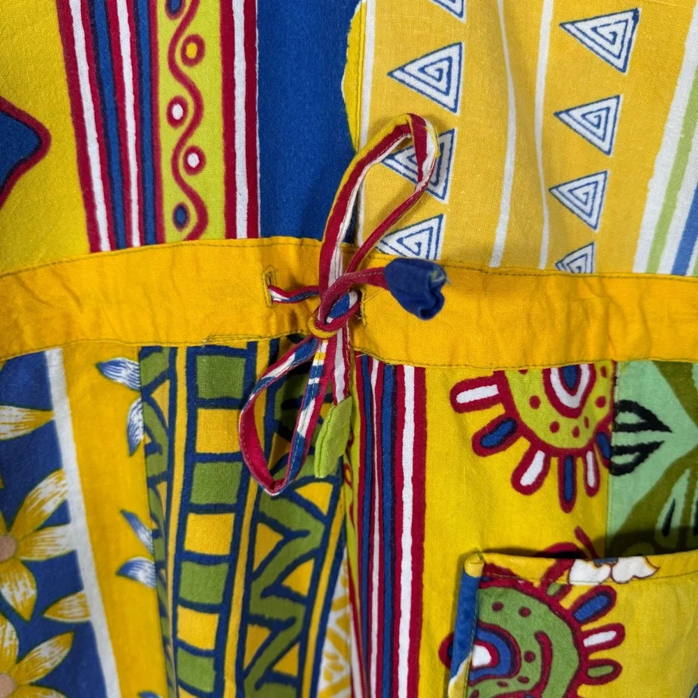 Sacred Threads Vintage Patchwork Overalls Romper M Cottagecore Hippie Boho - Picture 11 of 14